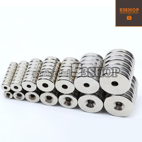 Magnet NEODYMIUM SUPER KUAT N52 Koin Cincin Ring Baut Magnet Lubang