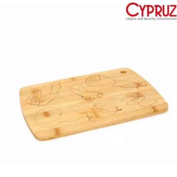 Cypruz Bamboo Talenan Bambu Talenan Bermotif Persegi Chopping Board