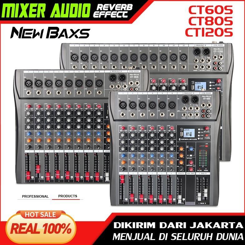 Murah New Baxs Ct60S/Ct80S/Ct120S Mixer Audio Profesional 6/8/12 Saluran Mixer Efek Gema Bawaan Mend