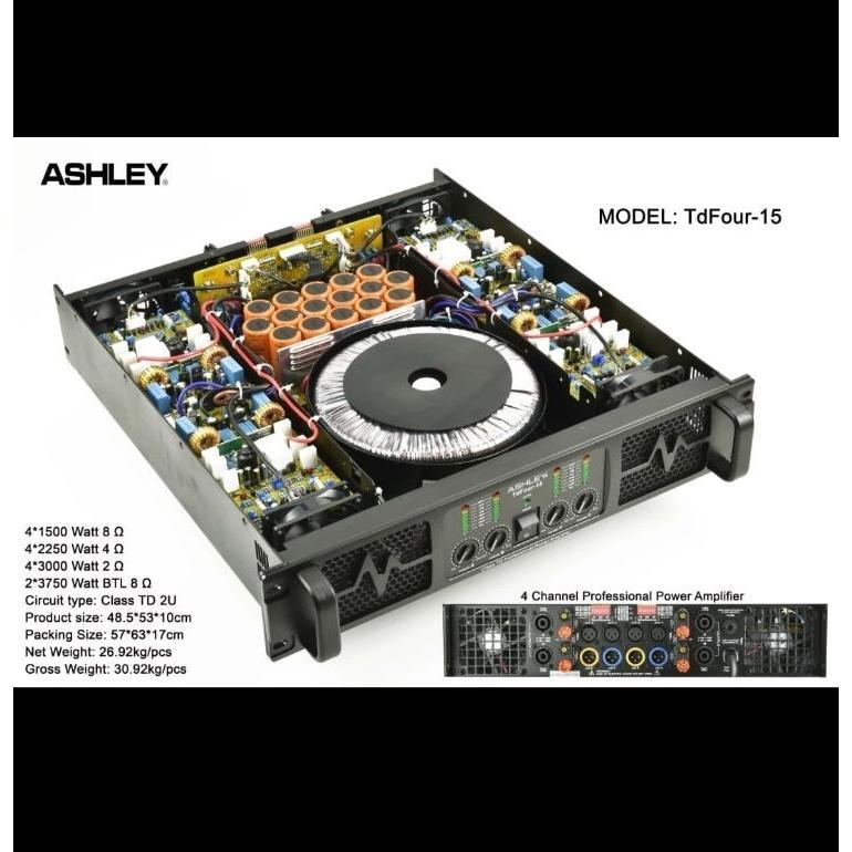 Promo Power Amplifier Ashley Tdfour15 Tdfour 15 4Ch Class Td Original Garansi