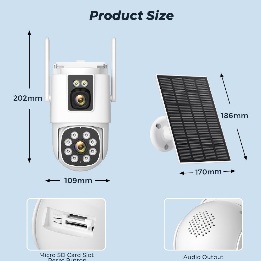 Grosir Hamrol 8Mp Outdoor 4G Sim/2.4Wifi Solar Kamera Ptz Wifi Camera With 12000Mah Battery Aov Cctv