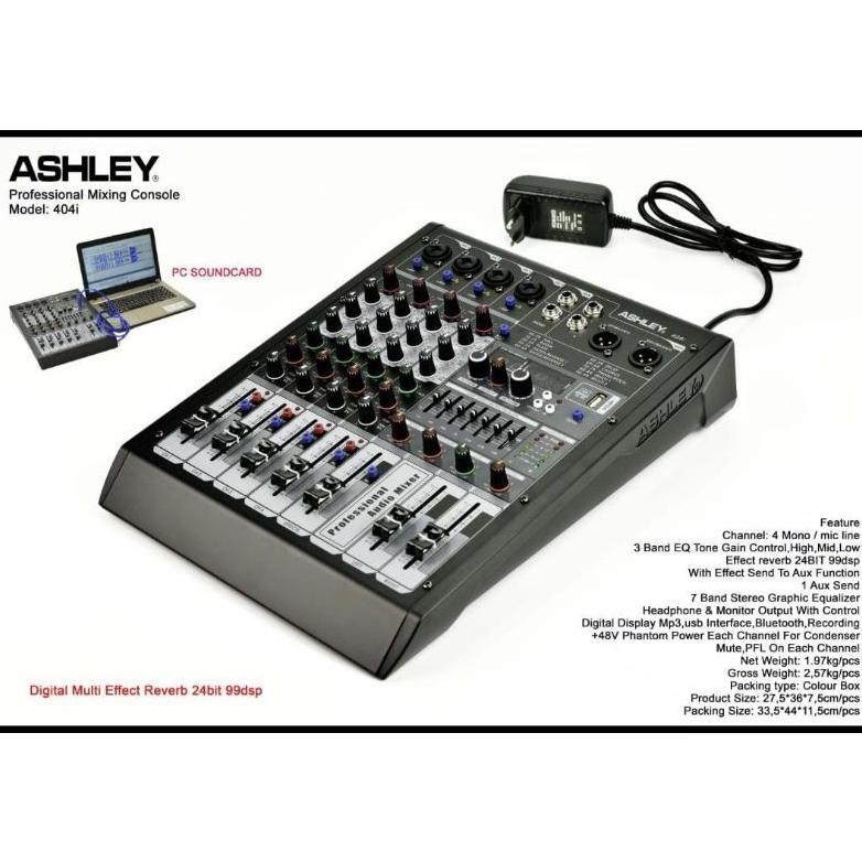 Murah Mixer Ashley 404I / Mixer Audio Ashley 404I / 404 4 Channel Full, Usb, Bluetooth