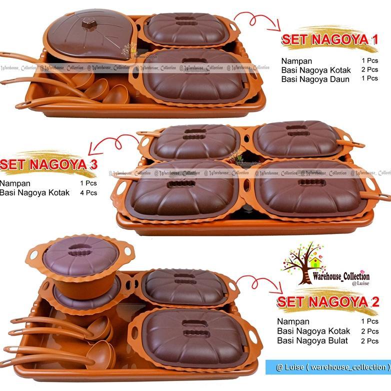 Nampan + Basi Nagoya Tutup+ Sendok/Nampan Coklat /Basi Coklat/Paket /Set Prasmanan