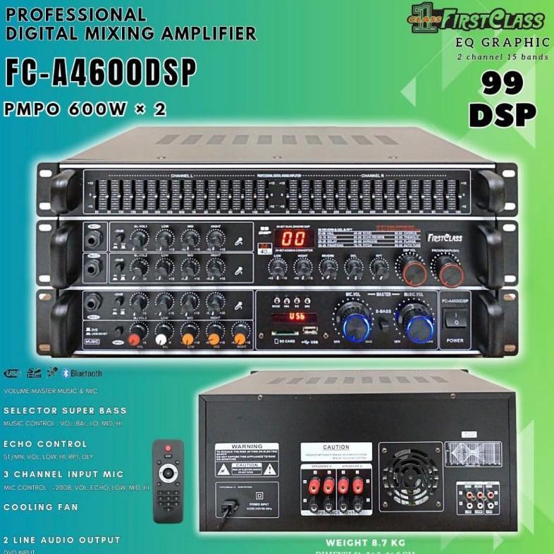 Murah Digital Mixing Amplifier Firstclass Fc A4600Dsp / Fc-A4600 Dsp / Fca4600Dsp Original Bluetooth