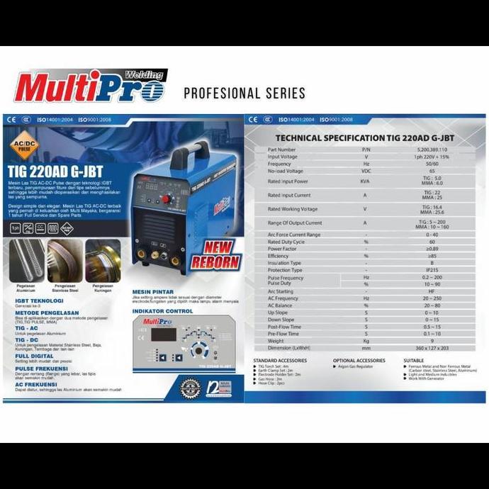 ```````] MESIN TRAVOLAS MULTIPRO TIG 220AD M-JB