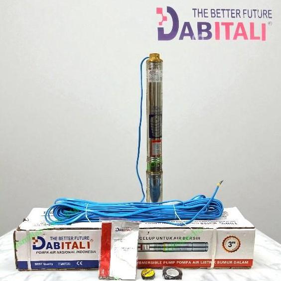 Dabitaly Pompa Submersible Satelit 3Sdm3/11 1/2Hp Dengan Kabel Biru 40 Meter