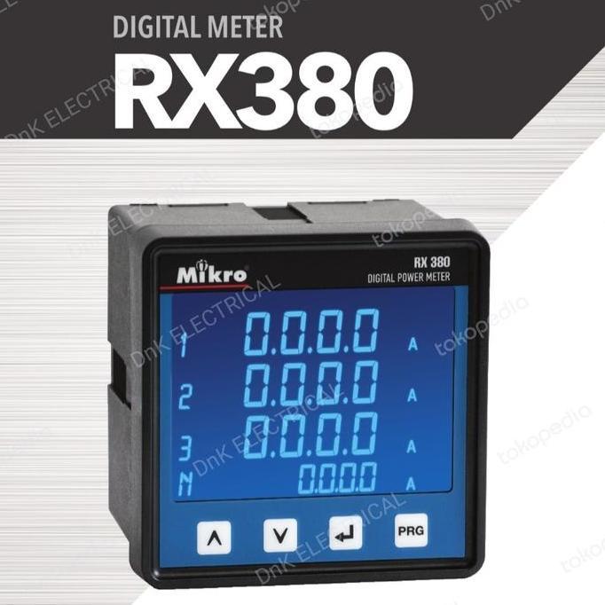 DIGITAL POWER METER WITH MODBUS MERK MIKRO TYPE RX 380 / RX380 ORIGINAL DAN TERPERCAYA