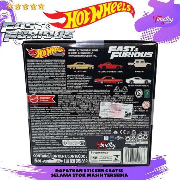 Promo Hot Wheels Premium Fast Furious Box Set Isi 5 Mustang Boss Humvee H1 Diecast Mobil Diskon