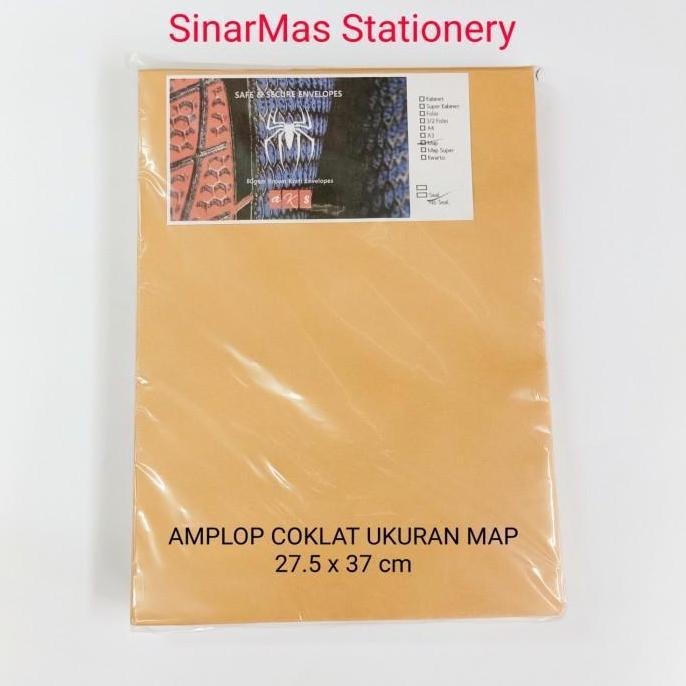 AKS Amplop Coklat Polos Ukuran Map 27.5 x 37 cm Tebal 80 Gram 100 Lembar Ideal untuk Arsip Perusahaa