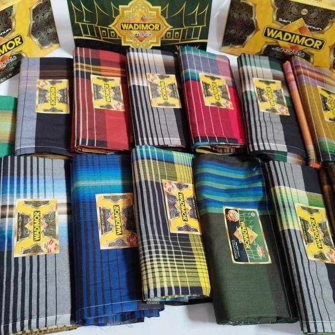 Sarung Wadimor Padang Horison Tiga Dara Klir Kain Samping Tenun Motif Kotak Kotak2 Dewasa Pria Laki 