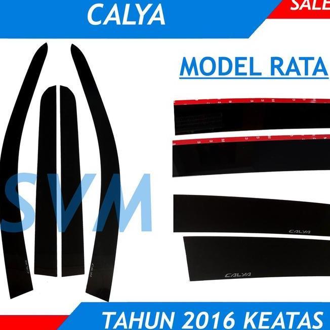 Talang Air Slim Doubletape 3M Tahun 2016 1 Set Toyota Calya Model Rata Flat Bahan Acrylic 4 Pintu Di