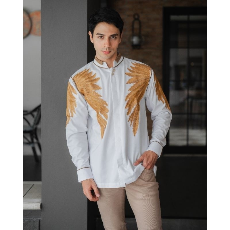 Kemeja Bordir Pria Nuc.Id Fitrah 01 (Putih)