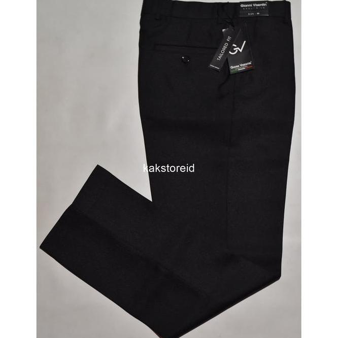 Gianni Visentin Celana Gianni Visentin Celana Kerja Hitam Formal Pria Tailored Fit Var8500