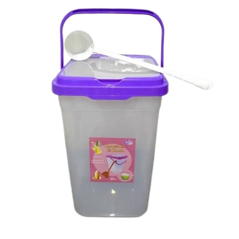 Toples Es Buah  + Gayung - Tempat Air Minuman - Wadah Aquarium Es Buah Plastik 15 Liter Lovenia