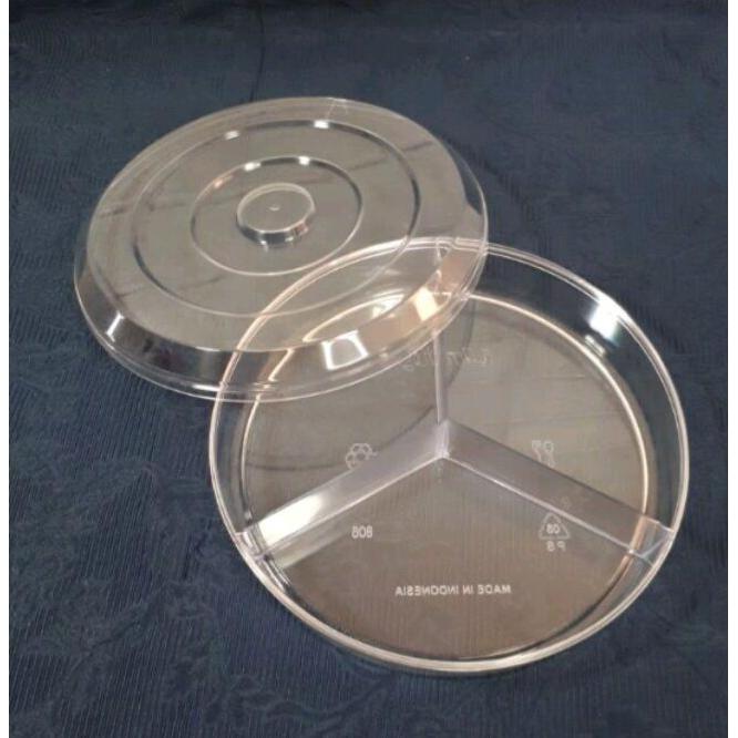 Toples Bulat Sekat 3,Toples Unity 900 Gram,Toples Kue Premium