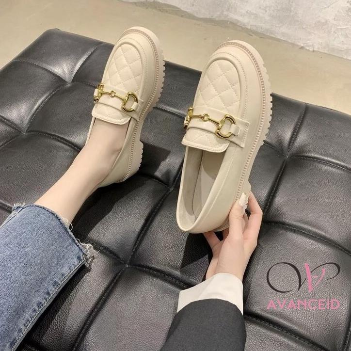 Ready Stock Avanceid 1909 Loafers Sepatu Sneakers Wanita Kerja Docmart Hitam