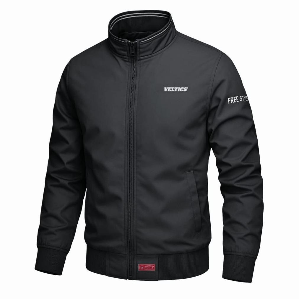 Garansi Veltics Jaket Bomber Retro Freestyle Jaket Parasut Pria Wanita Simple Jaket Motor Waterproof