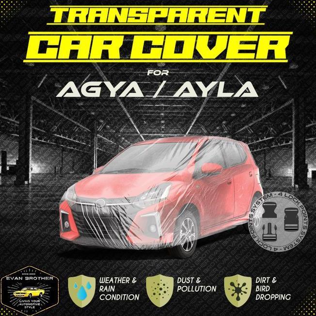 Cover Sarung Mobil Plastik Transparan Anti Air Agya Ayla