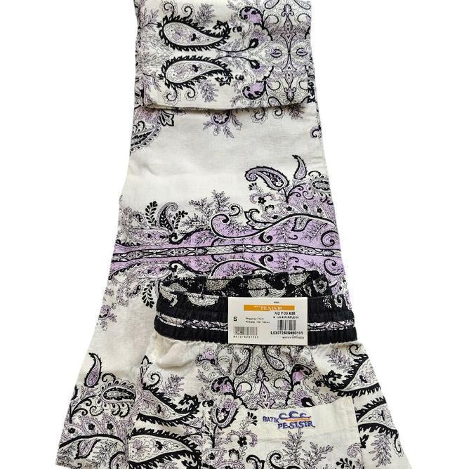 Celana Panjang Pria Celana Panjang Pria Linen Putih Ungu Motif Kombinasi Warna Hitam