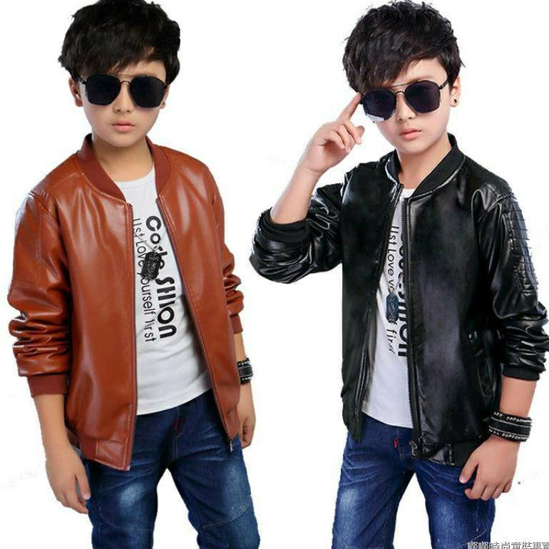 DISKON JAKET ANAK LAKI-LAKI UNTUK UMUR  3 SAMPAI 12 TAHUN KULIT SINTETIS