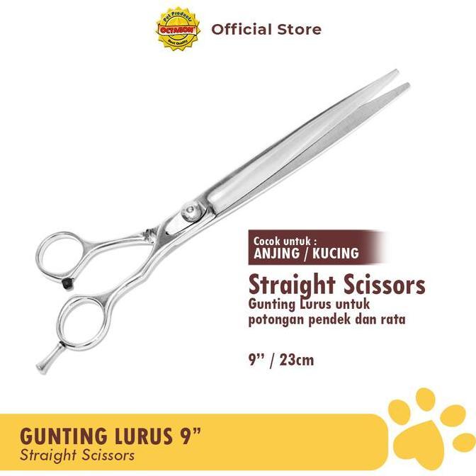 Gunting Lurus 9 inch | Gunting Grooming Anti Karat | Pet Straight Scissors for Grooming