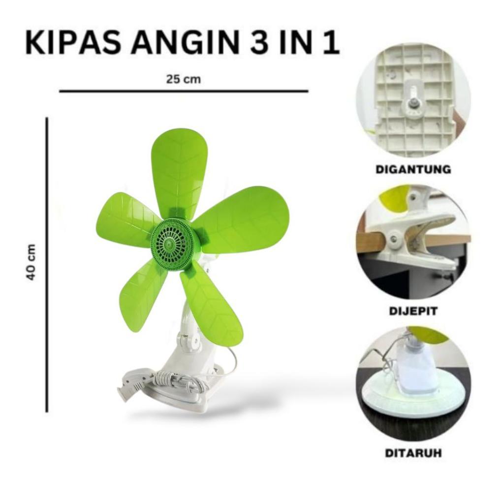 HOT DEALS KIPAS ANGIN 3 IN 1 MULTIFUNGSI KIPAS MINI FAN JEPIT TEMPEL MEJA KIPAS ANGIN LISTRIK GANTUN