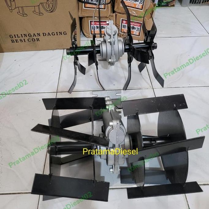 Cultivator bajak sawah mesin potong rumput Penggembur tanah+Penyiang