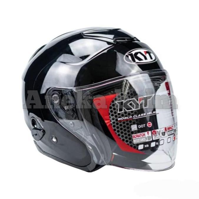 HELM KYT KYOTO SOLID BLACK/HITAM GLOSS