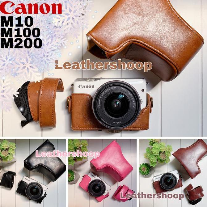 TERBARU - Leather case Canon EOS M10