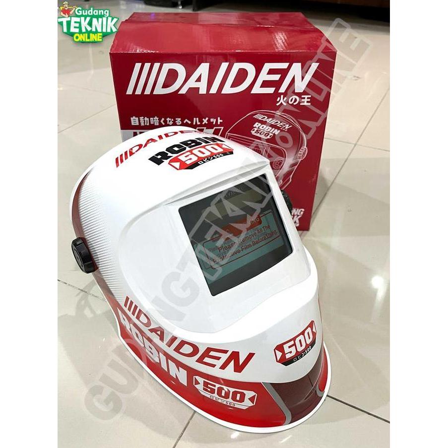 Helm Las Kedok Otomatis Auto Dark DAIDEN ROBIN 500 / Helmet Topeng Kedok Las Pelindung Kepala Kaca A