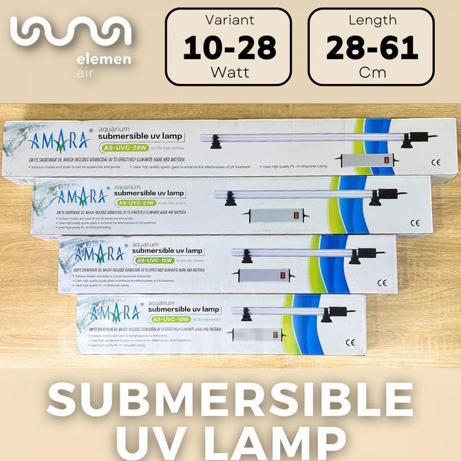 BEBAS ONGKIR - Lampu UV Amara UV Submersible Lamp AS - UVC Ultraviolet Ultra Violet Lamp 10 Watt 15 