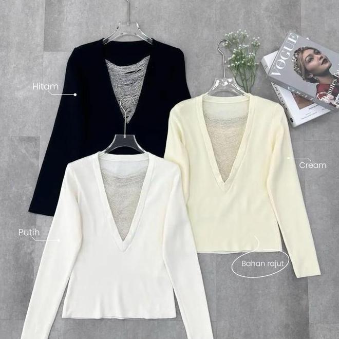 Vivorie Premium At Vivorie Premium At 3370 Alice Rajut Blouse