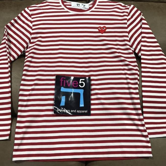 Comme Des Garcons Comme Red Play Long Sleeve Stripe