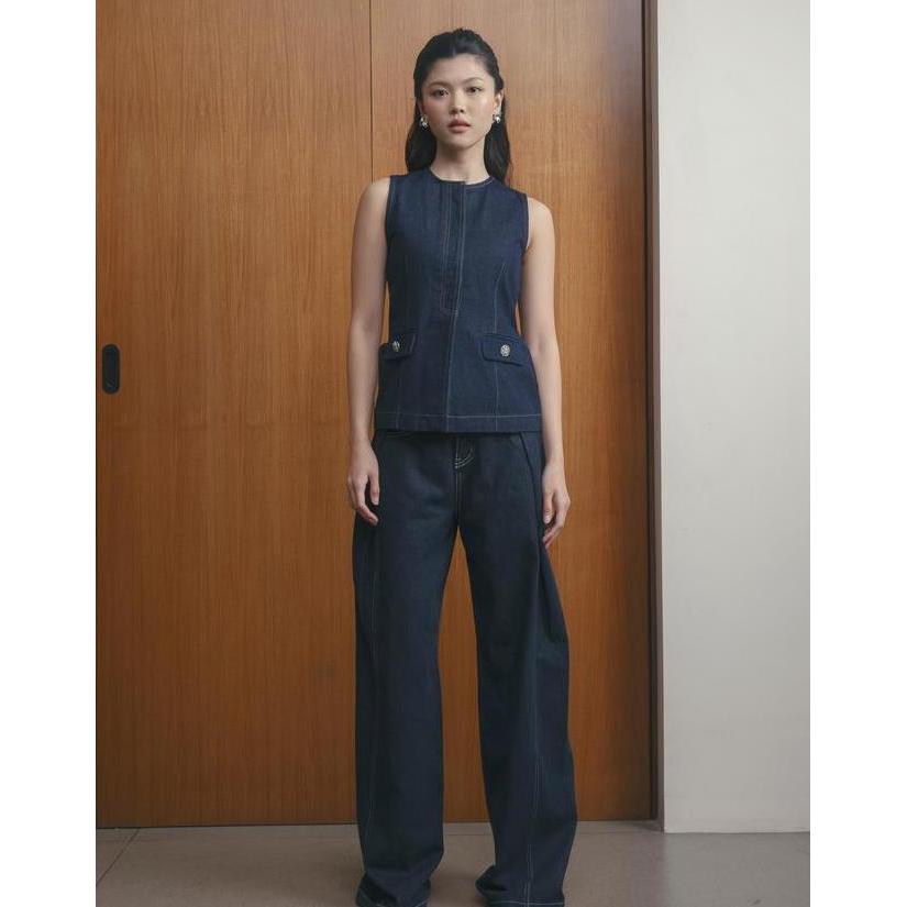 Anain - Erdem Anain Erdem Sleeveless Buttoned Denim Top