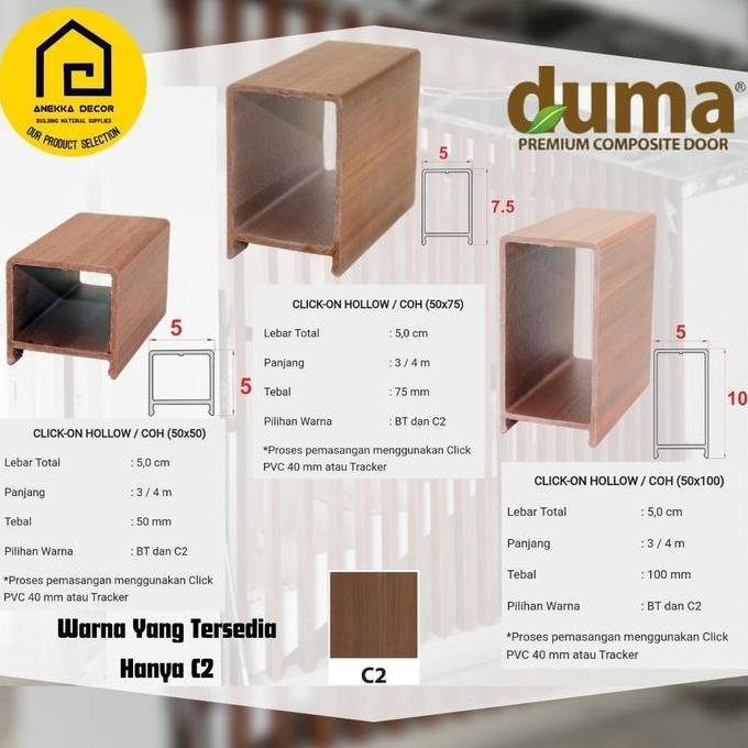 Panel Dinding Plafon CLICK-ON HOLLOW (COH) DUMA WPC