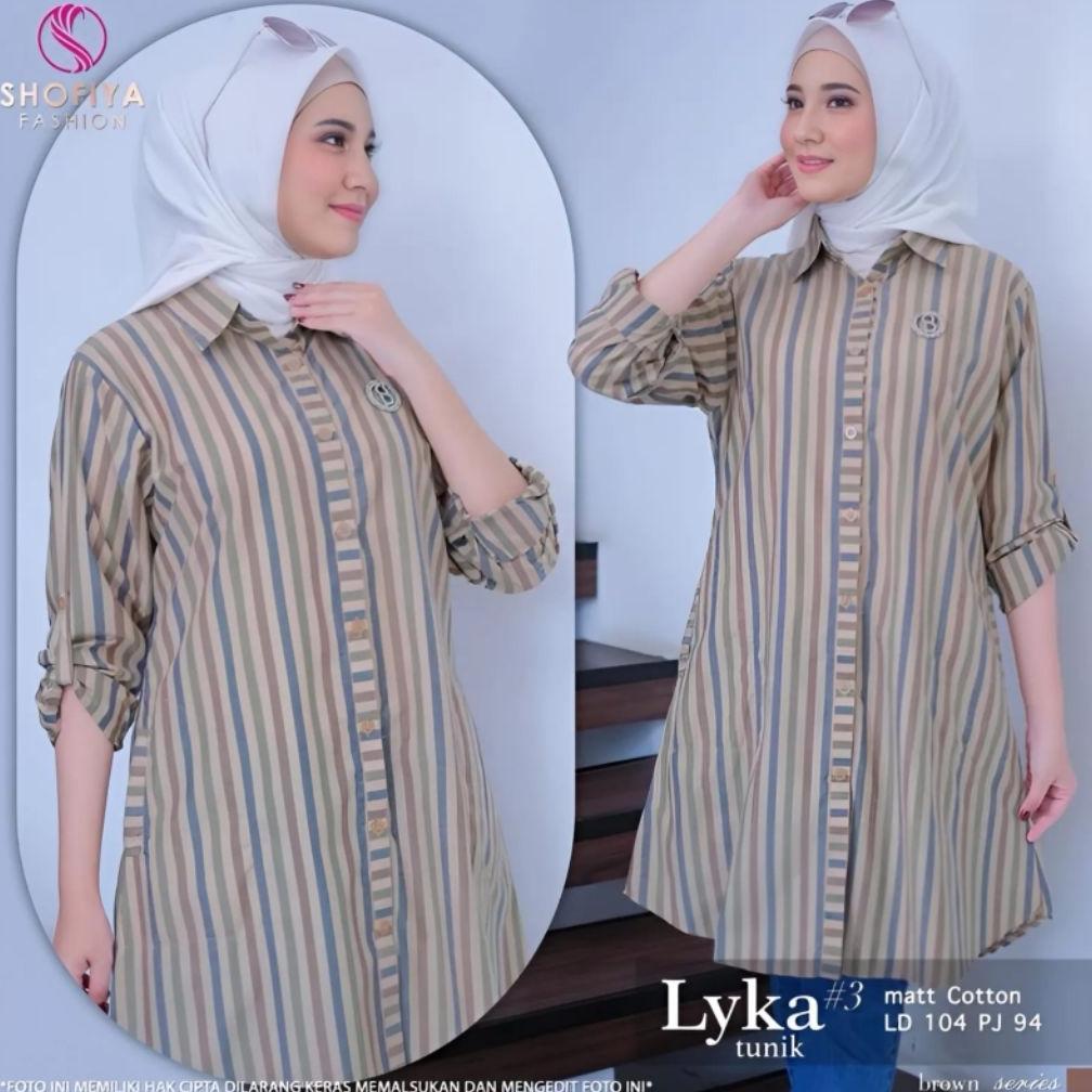 NEW ARRIVAL TUNIK JUMBO LD 110 - KEMEJA KERJA SALUR KEKINIAN MUAT 75 KG