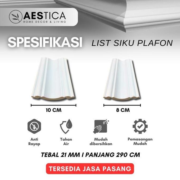 Lis Siku  Aksesoris List Plafon PVC Dekorasi Dinding Rumah | AESTICA