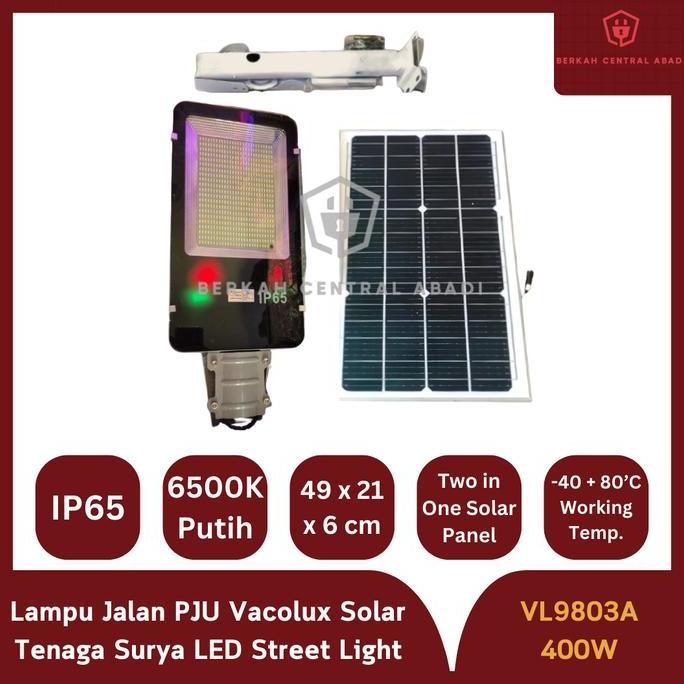 Lampu Jalan PJU Solar Vacolux 400 Watt LED Street Light Tenaga Surya VL9803A