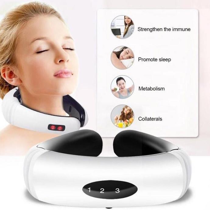 EZVECHE Alat Terapi Perangkat Pijat Leher Stimulasi Listrik & Getar -Promo