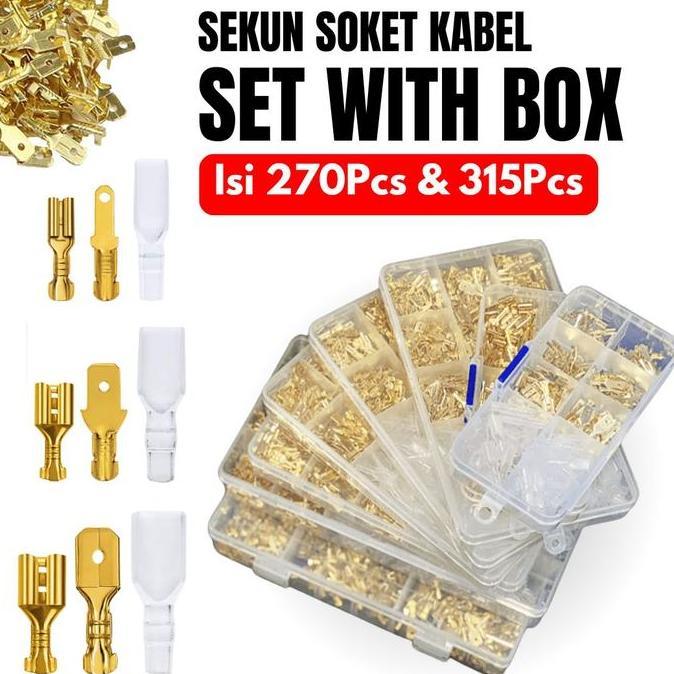 EZVECHE Skun Sekun Konektor Kabel Terminal Aki Listrik Insulated 315 Pcs
