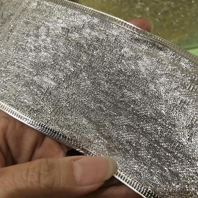 Avvolgere- Pita Roll Glitter Metalik Kawat | Pita Natal Kawat| Pita Kado Dekorasi