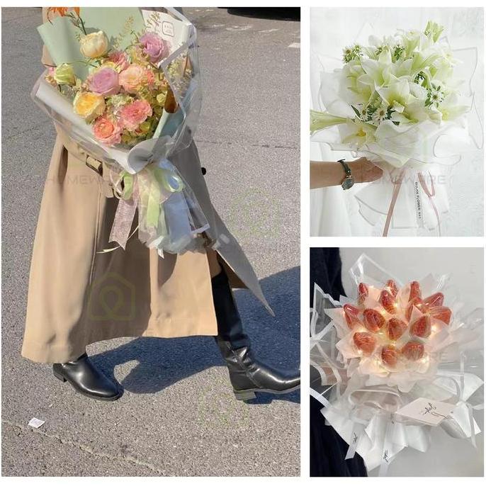 Avvolgere- Flower Wrapping Paper/Flower Wrapping Transparant Line Color Kertas Buket