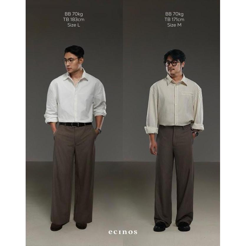 Ecinos Man - Ecinos Man Tailored Wide Leg Trousers Celana Pria