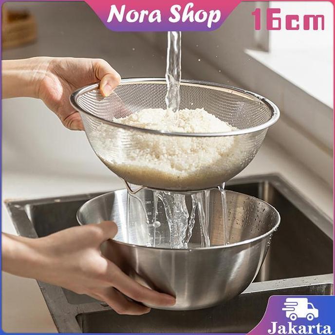 DZAPIRA Baskom Bolong Stainless 1 Set Baskom Saringan Sayuran Baskom Tirisan Baskom Cuci Sayuran Dan