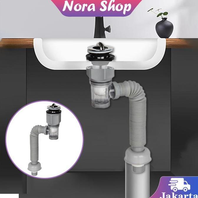 GUNEMANE 1Set Selang Pembuangan Bak Cuci Piring / Pembuangan Wastafel / Selang Wastafel Cuci Tangan