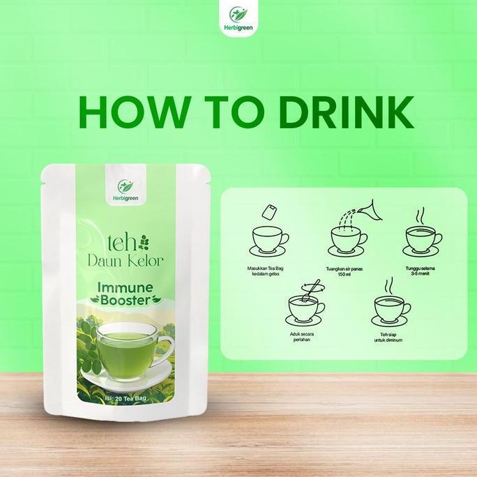 Herbigreen Teh Daun Kelor Herbal Alami Detoks Teh Daun Kelor, Teh Kelor, Teh Kelor Herbal, Teh Daun 