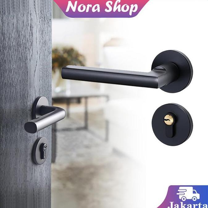 HASQUINE Gagang Pintu Rumah Hendel Pintu Rumah Kunci Pintu Set Lengkap Handle Kunci Pintu Rumah Set