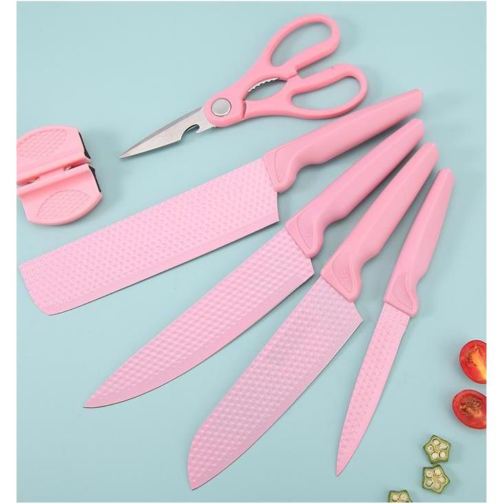 EZESJIT Pisau Dapur Set 6 In 1 Pisau Diamond Set Diamond Knives Knife Set Stainless
