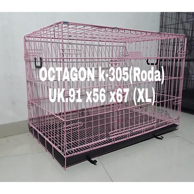 HARGA DISC - Kandang Kucing Kandang Besi Hewan Lipat Oktagon K-305 Uk(91x56x67) XL