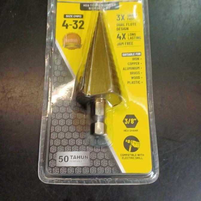 Mata Bor Kerucut/Piramid 4-32mm HASTON Drill Bit Model  Serong-Pagoda